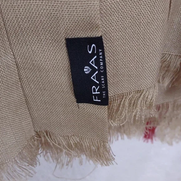 Fraas Lightweight Border Plaid Poncho,Color Camel. - Picture 4 of 13